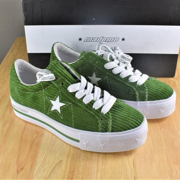 converse one star platform green